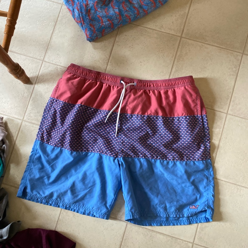 Vineyard Vines Red, Purple, and Blue Swim Shorts